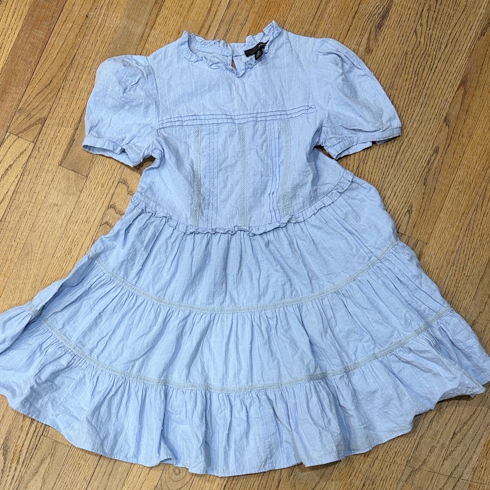 Aqua Light Blue Ruffled Dress by Bloomingdale’s